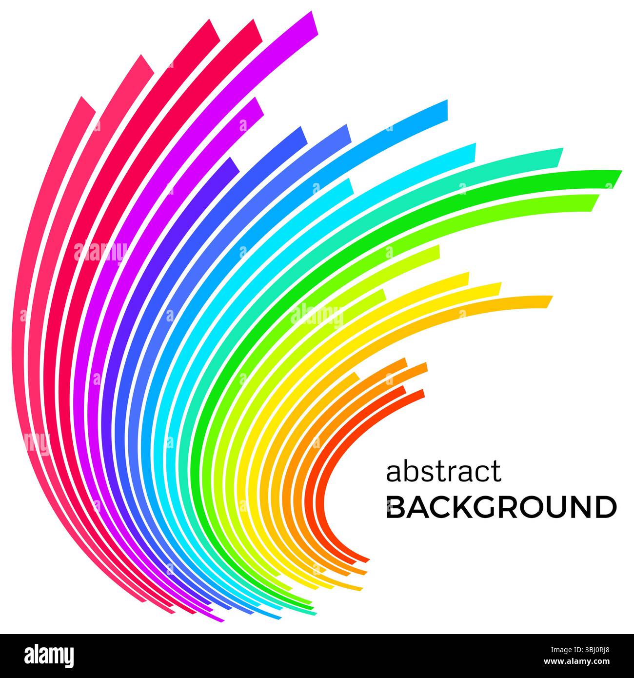 Abstract background with colorful rainbow lines. Colored circles with ...