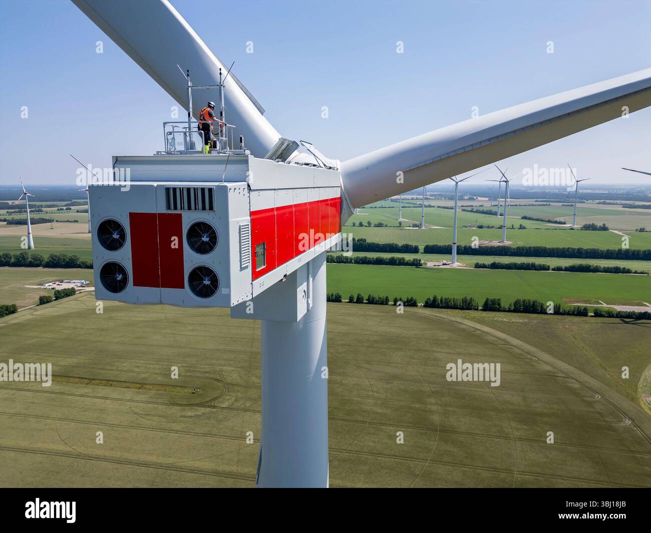 12 June 2025, Saxony-Anhalt, Zahna-Elster: A Siemens Gamesa Renewable ...