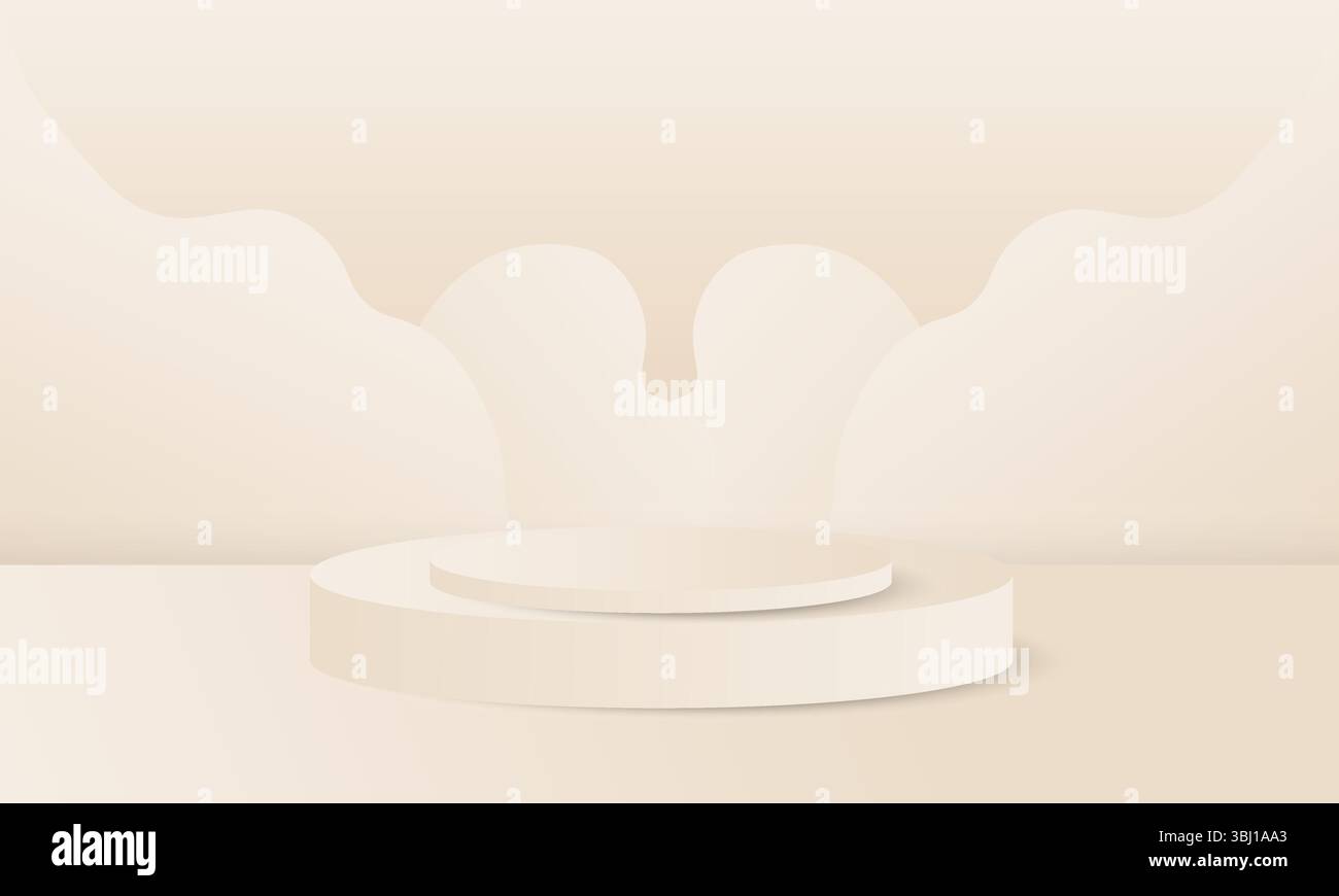 Elegant Beige Product Podium Mockup Minimal 3D Stage Scene with Soft ...