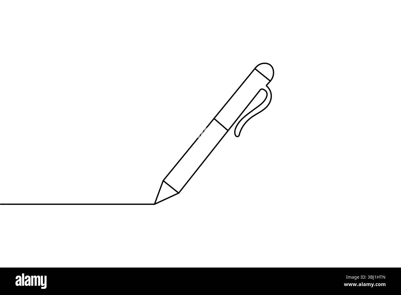 Pen icon continuous one line drawing Minimalist outline vector design ...