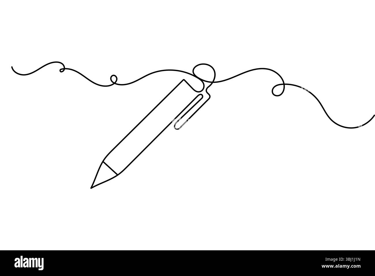 Pen icon continuous one line drawing Minimalist outline vector design ...