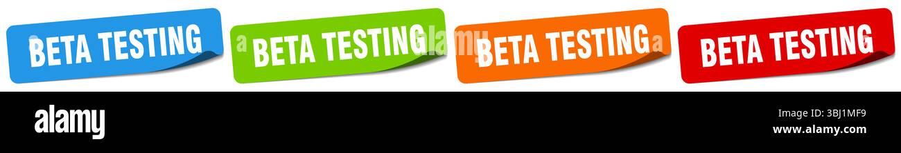 beta testing sticker. beta testing sticker set isolated on white background Stock Vector