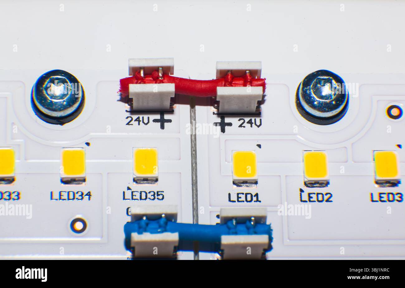 LED Lamp Chip. LED Diode. LED lamp close-up. Stock Photo