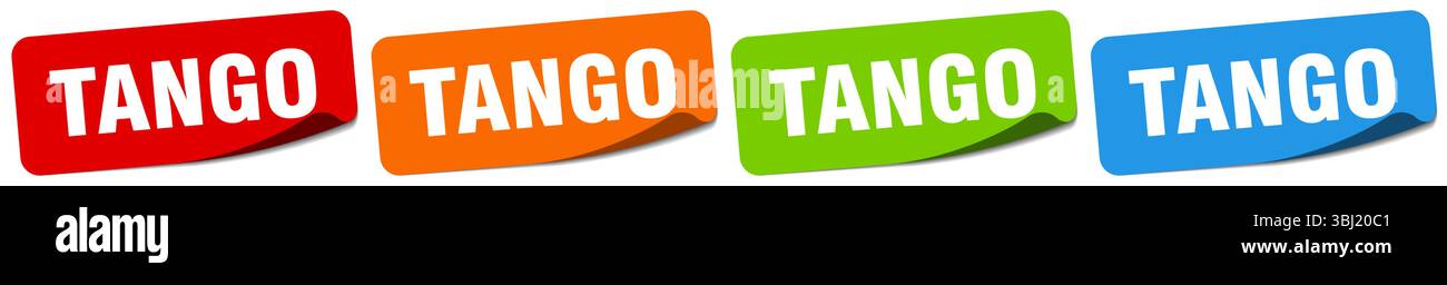 tango sticker. tango sticker set isolated on white background Stock Vector