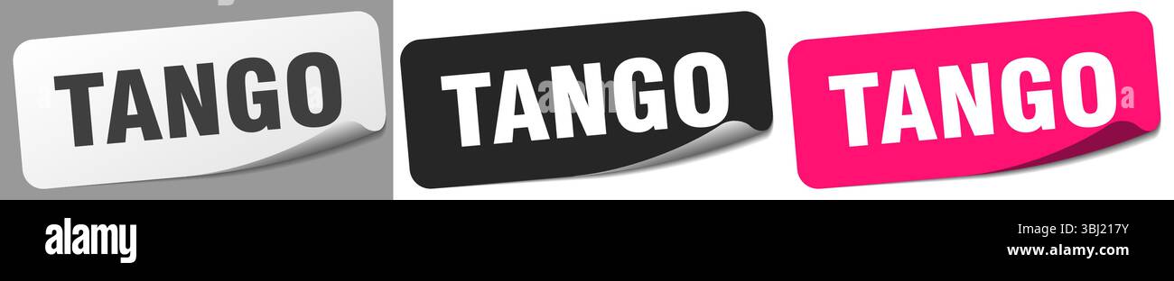 tango sticker. tango sticker set isolated on white background Stock Vector