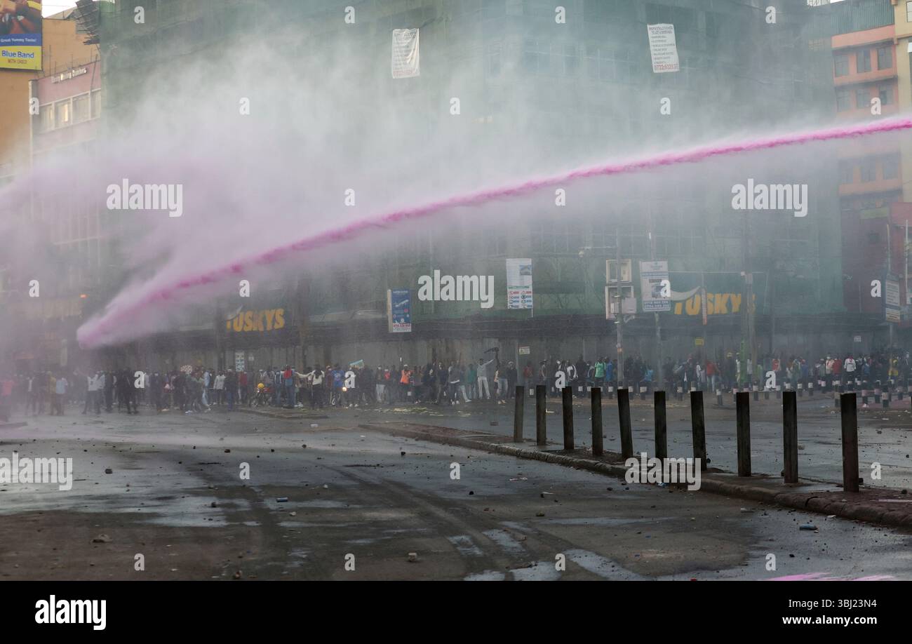 Albert Riot Riot police use water canons to disperse demonstrators during a protest ...