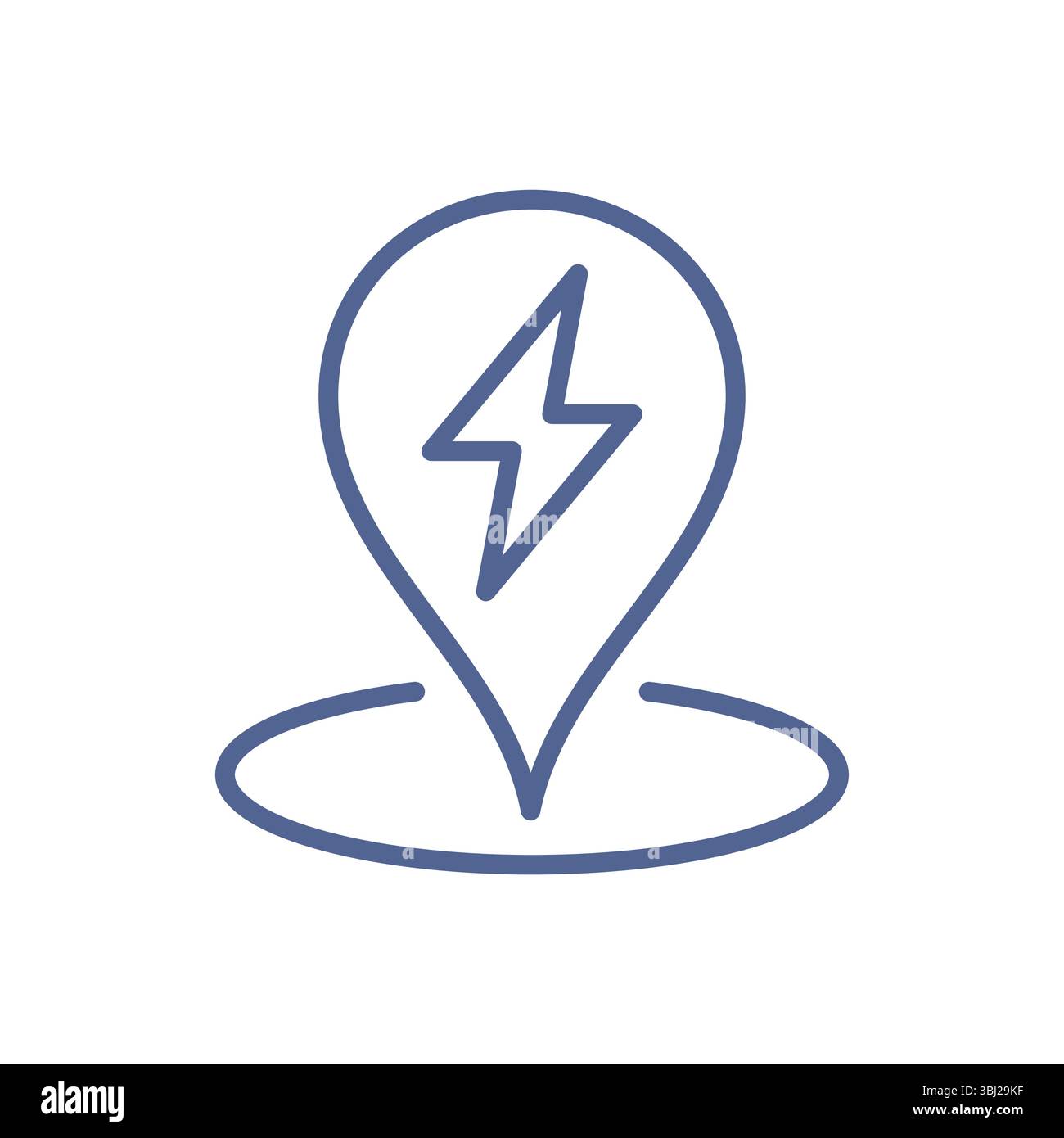 Electric charging, energy and power symbols related icon outline and linear vector. Stock Vector