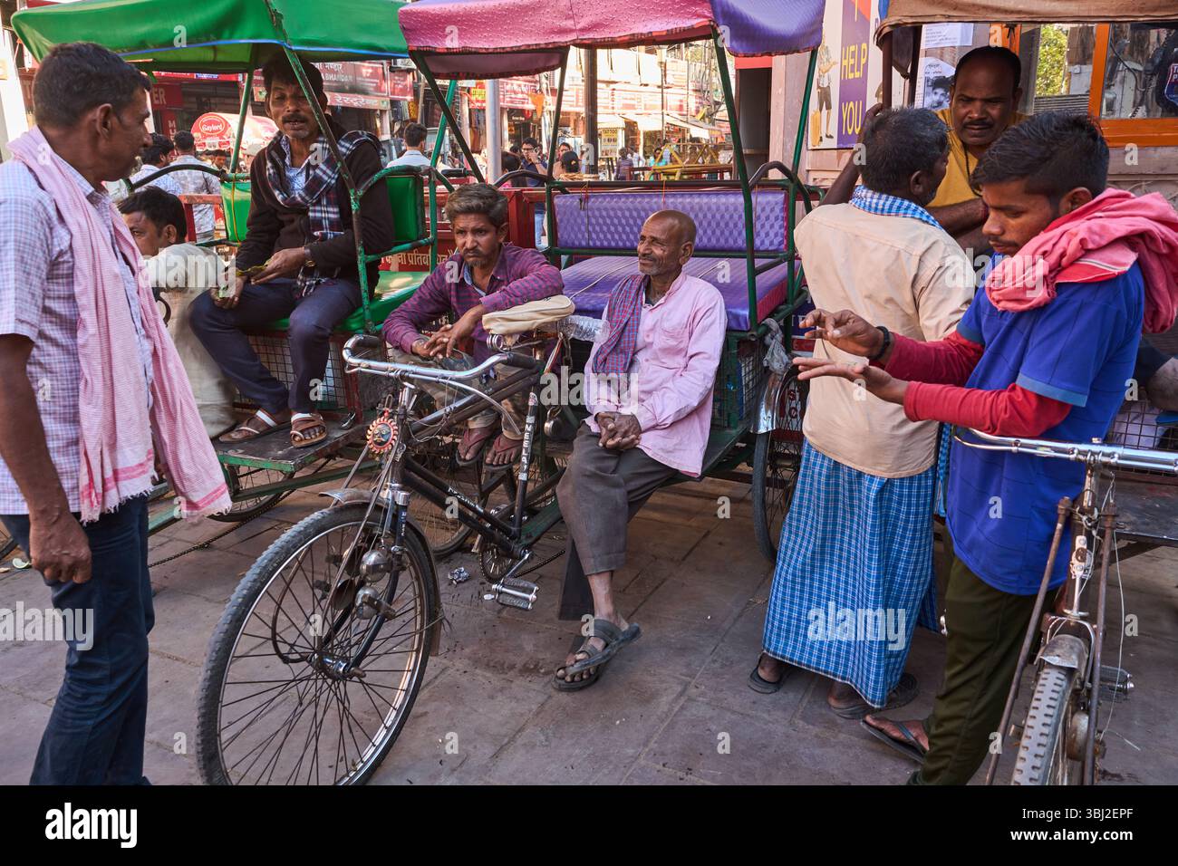 Varanasi Rickshaws Rickshaw on the Streets of Varanasi, India Stock Photo - Alamy
