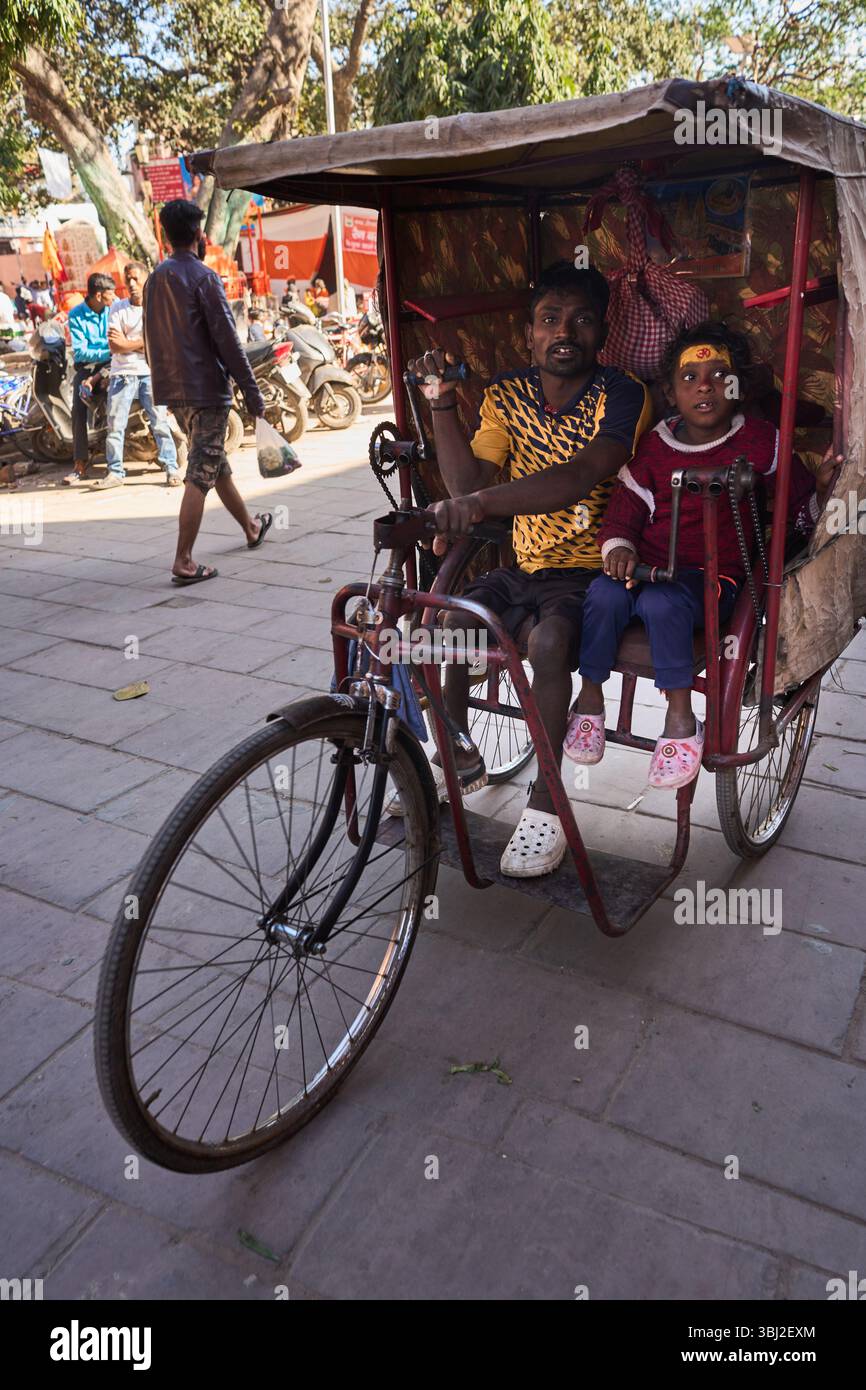 Varanasi Rickshaws Market rickshaw cycle passenger hi-res stock photography and images - Alamy