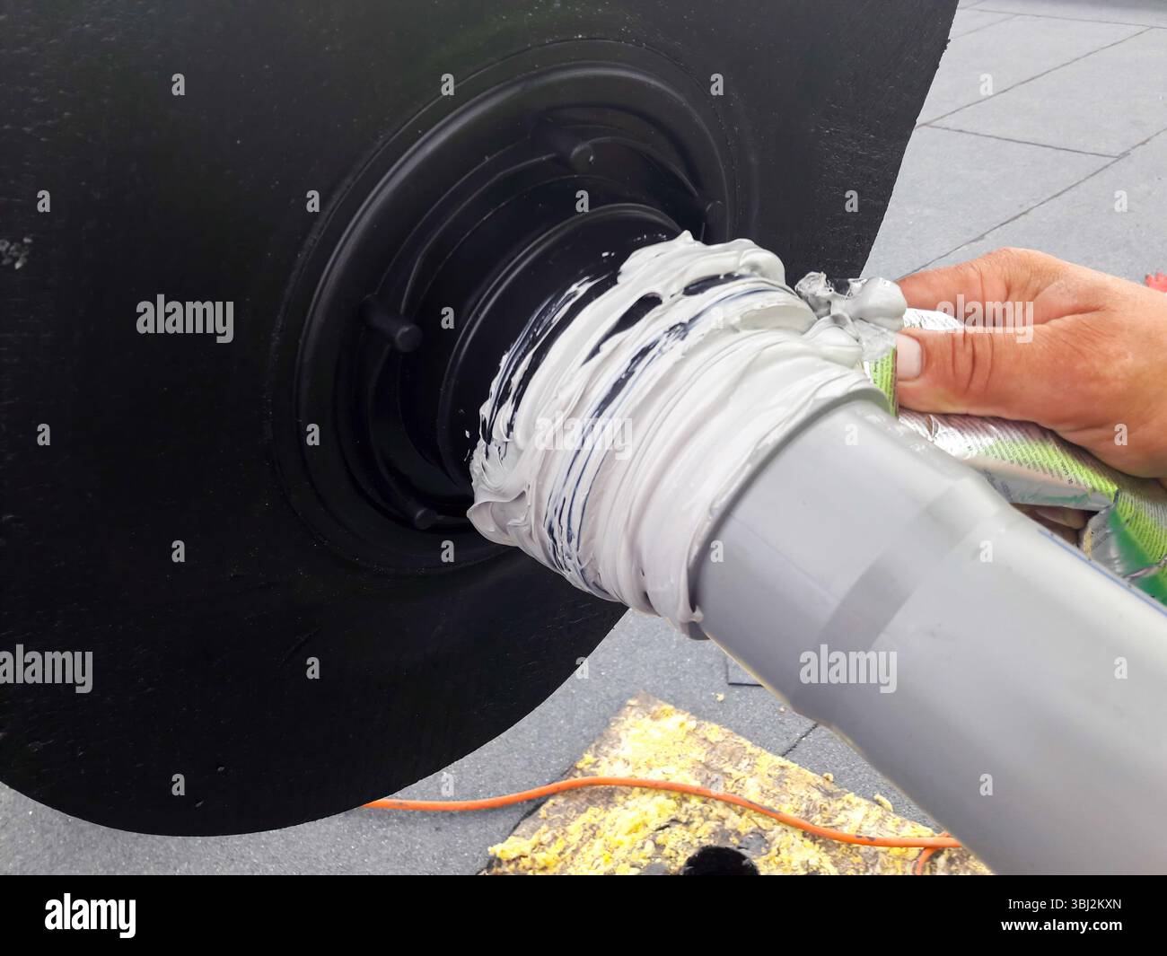 A detailed closeup view showcasing the connection of equipment on a ...