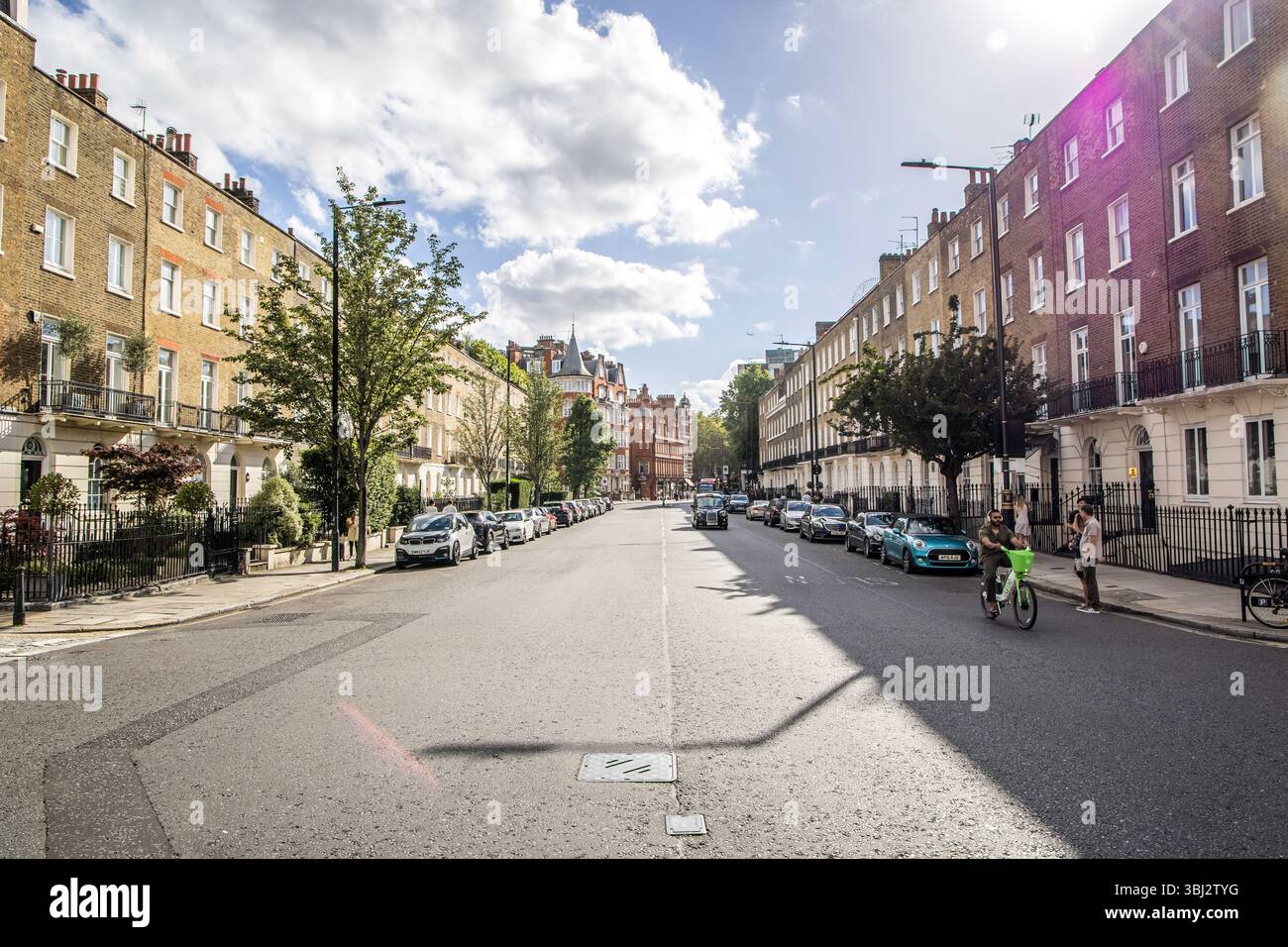 London, UK- August 19, 2023: Chelsea Liveden Place high end street with expensive houses and restaurants. Stock Photo