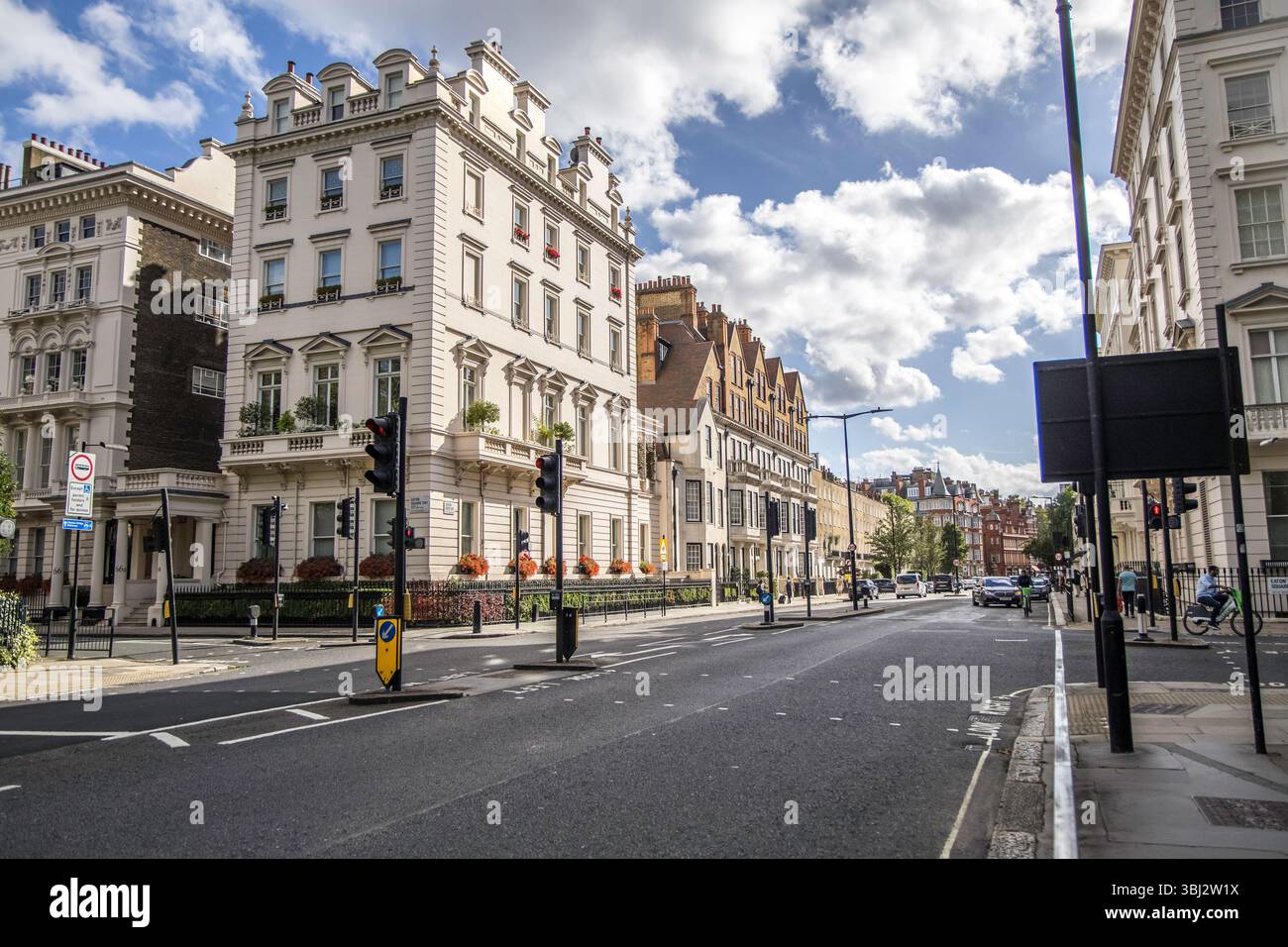 London, UK- August 19, 2023: Chelsea Liveden Place high end street with expensive houses and restaurants. Stock Photo