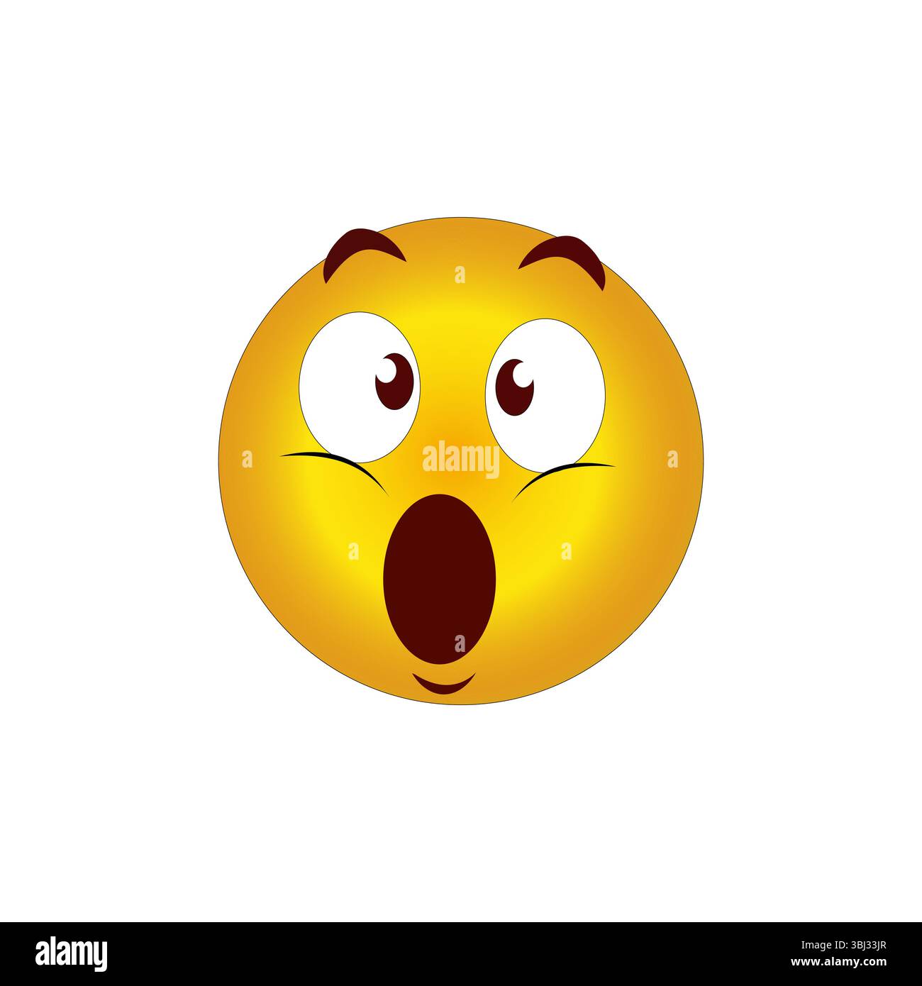 Surprise vector icon. Shocked face shape. Yellow color design. White ...