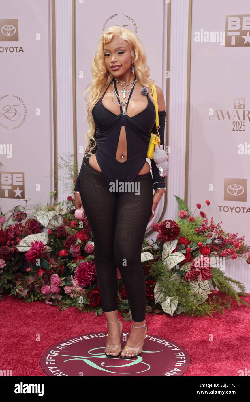 Jourdin Pauline attends the 2025 BET Awards at Peacock Theater on June ...