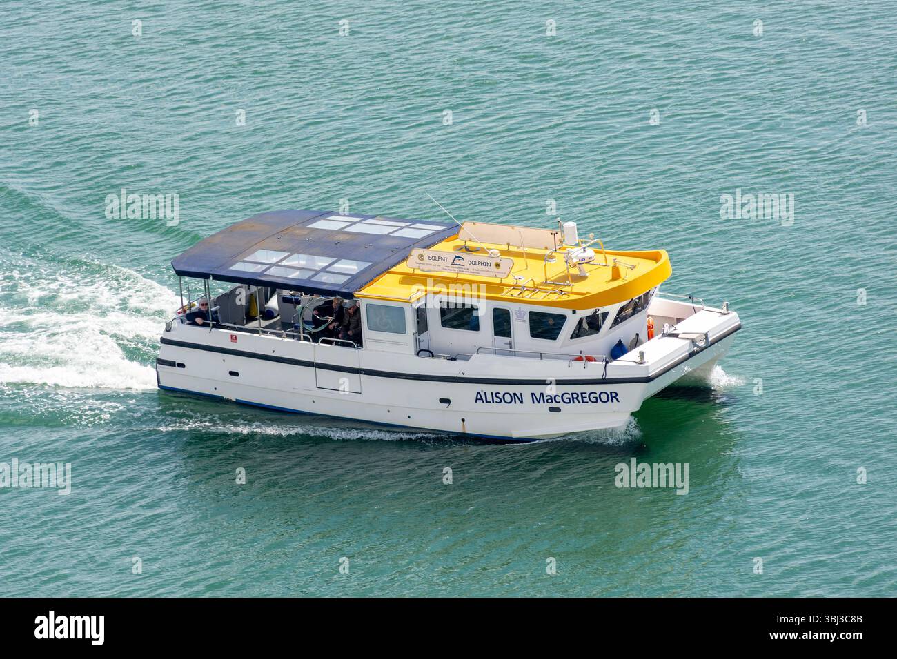 The M/V ALISON MacGREGOR disability charity boat ride, Port of Southampton, Southampton, Hampshire, England, United Kingdom Stock Photo