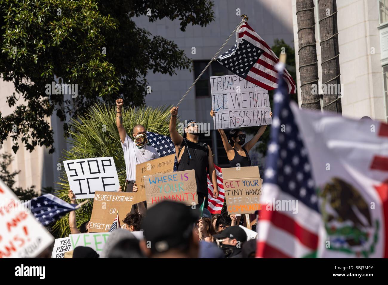 Ice Riots La Los Angeles, USA. 12th June, 2025. Demonstrations against ICE raids in ...