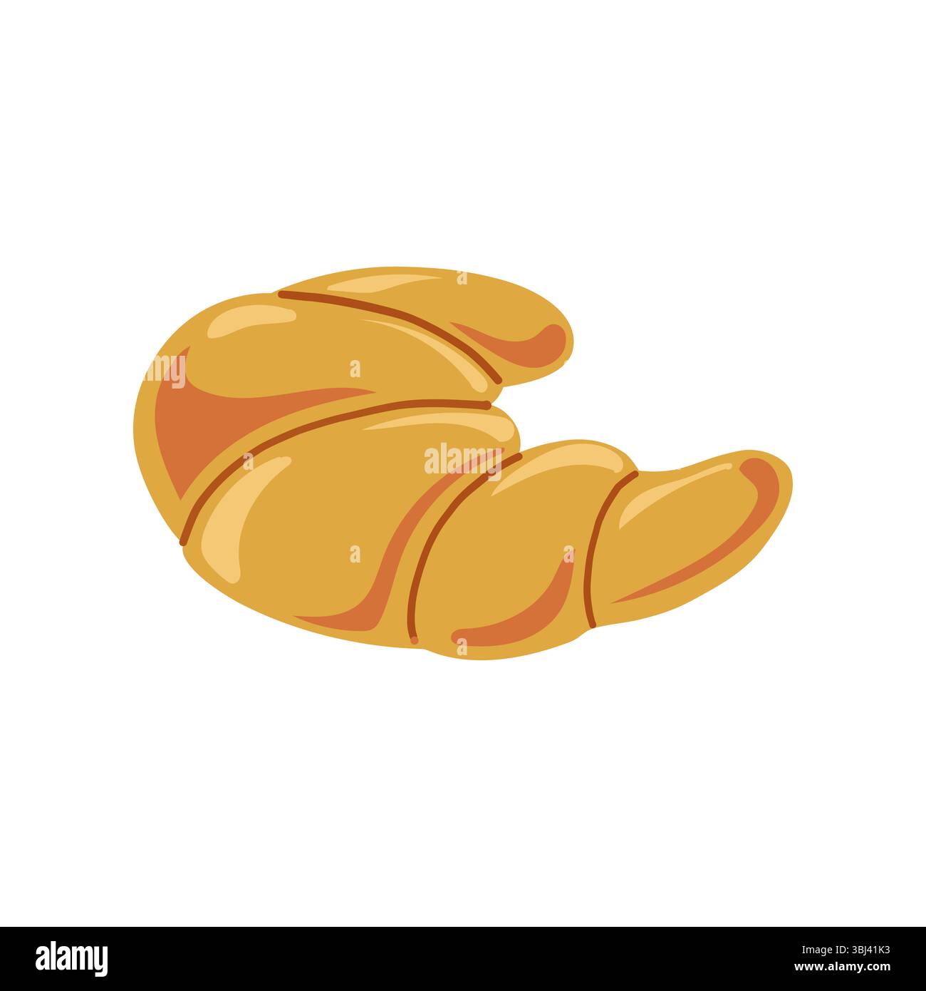 Hand Drawn Croissant, Flat Vector Illustration  Stock Vector