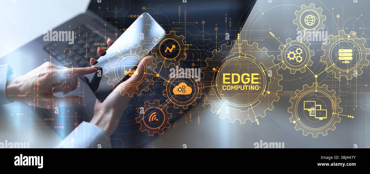 Edge Computing Concept: Enhancing Data Processing at the Network Edge. Stock Photo