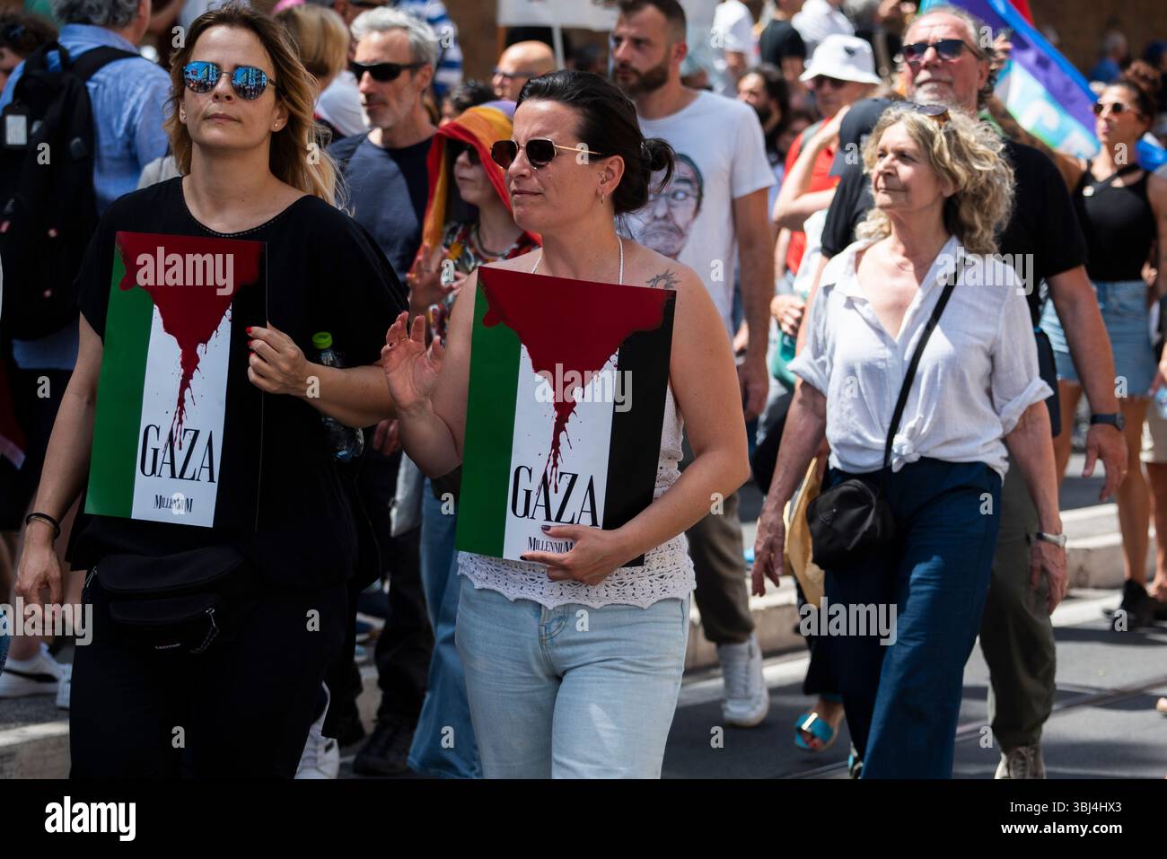 Demonstration Only Rome, Italy. 07th June 2025. Demonstration for Gaza, stop the massacre ...