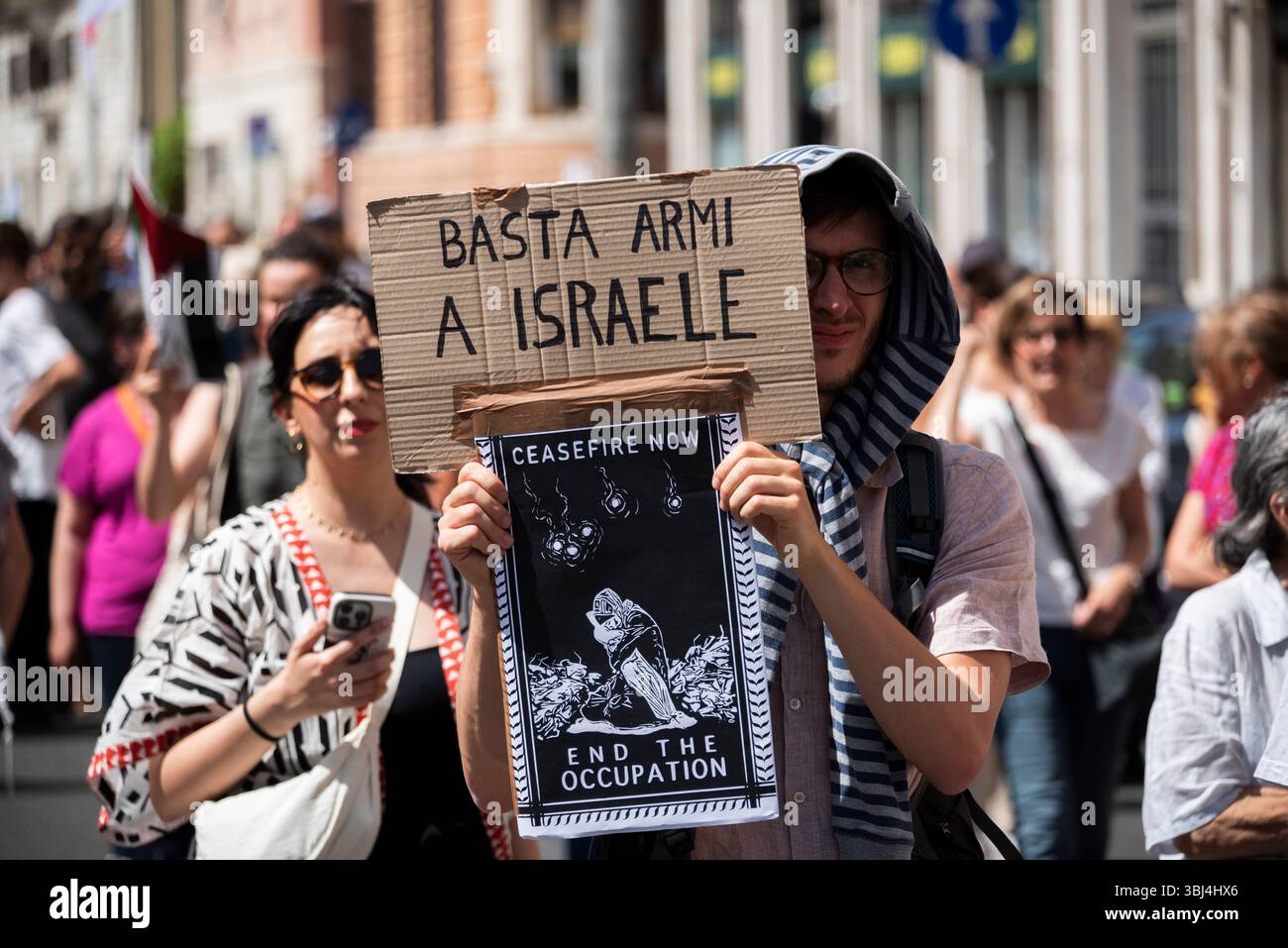Demonstration Only Rome, Italy. 07th June 2025. Demonstration for Gaza, stop the massacre ...