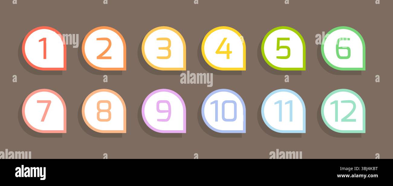 Number bullet point design element set. List numbers for infographics ...