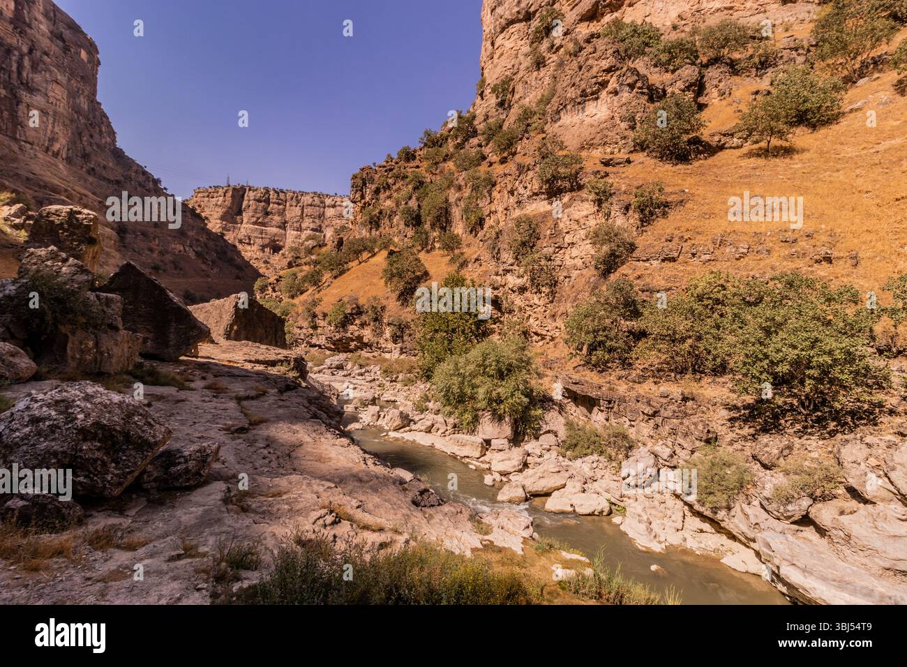 Rawandus Rever Deep Rawandiz (also Rawanduz) river canyon in Kurdistan Region of Iraq ...