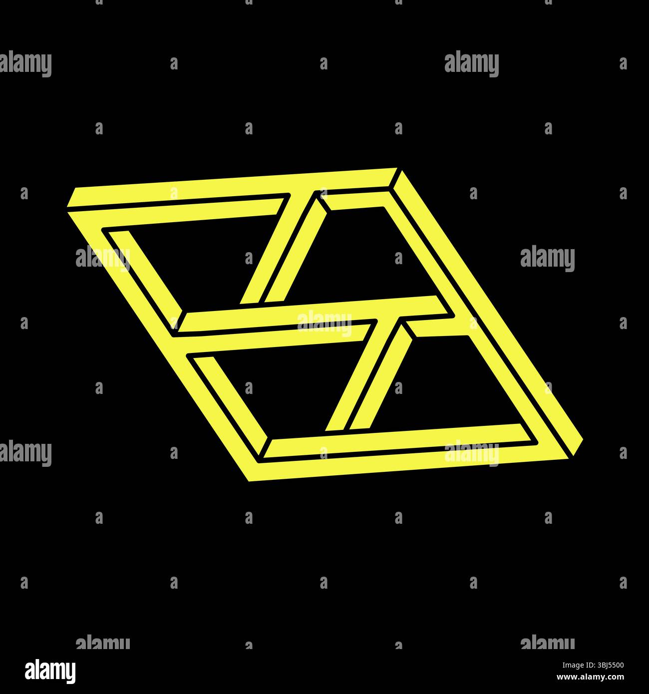 Impossible shapes. Sacred geometry. Optical illusion. Abstract eternal ...