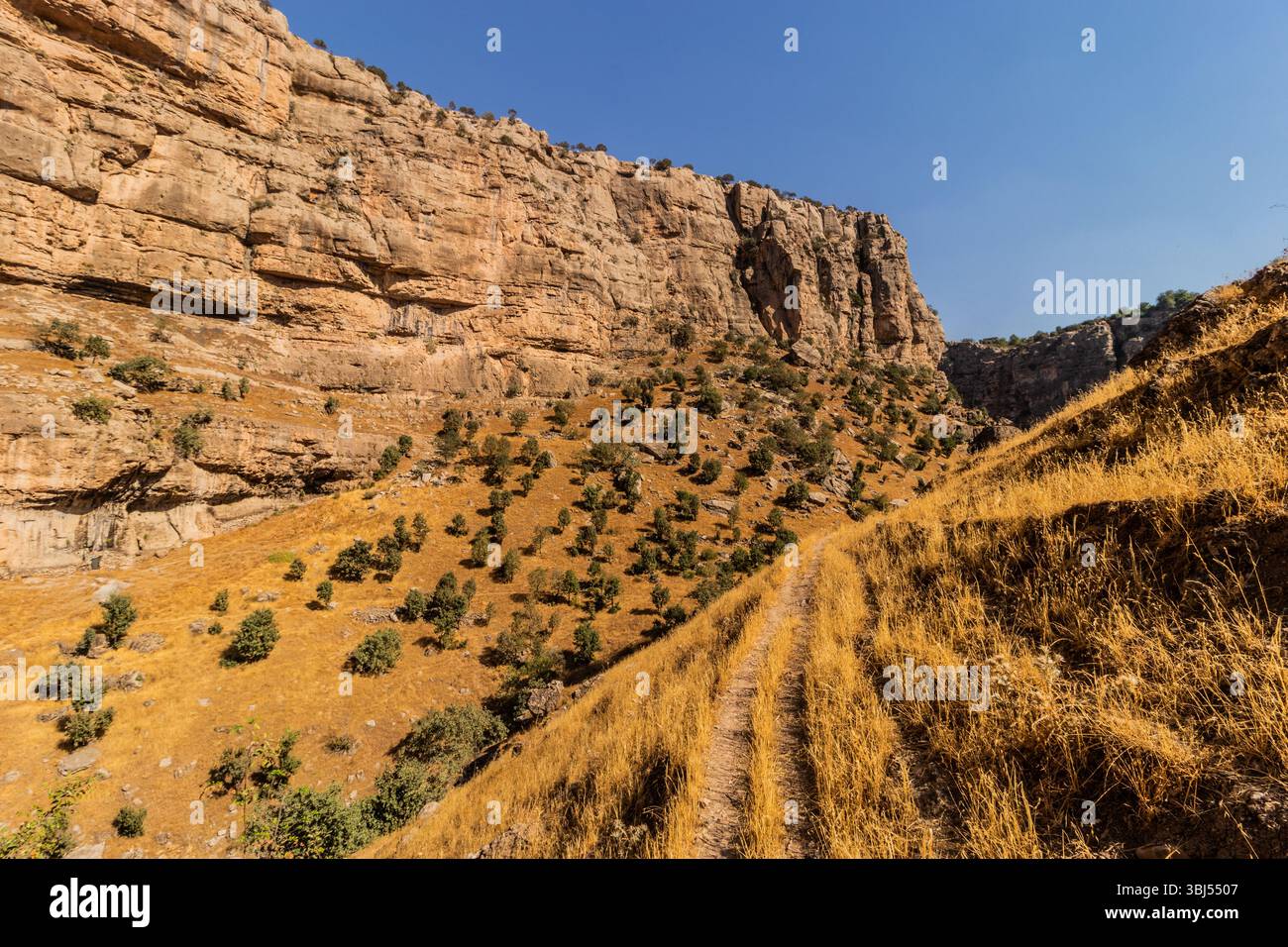 Rawandus Rever Trails in Rawandiz (also Rawanduz) river canyon in Kurdistan Region of ...