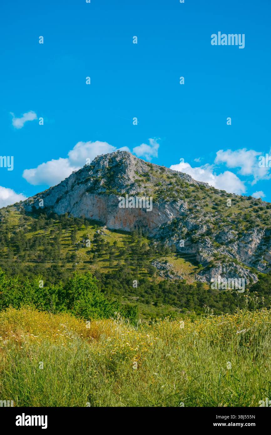 a view of Cuevas Altas peak in the Sierra del Camorro mountain chain ...