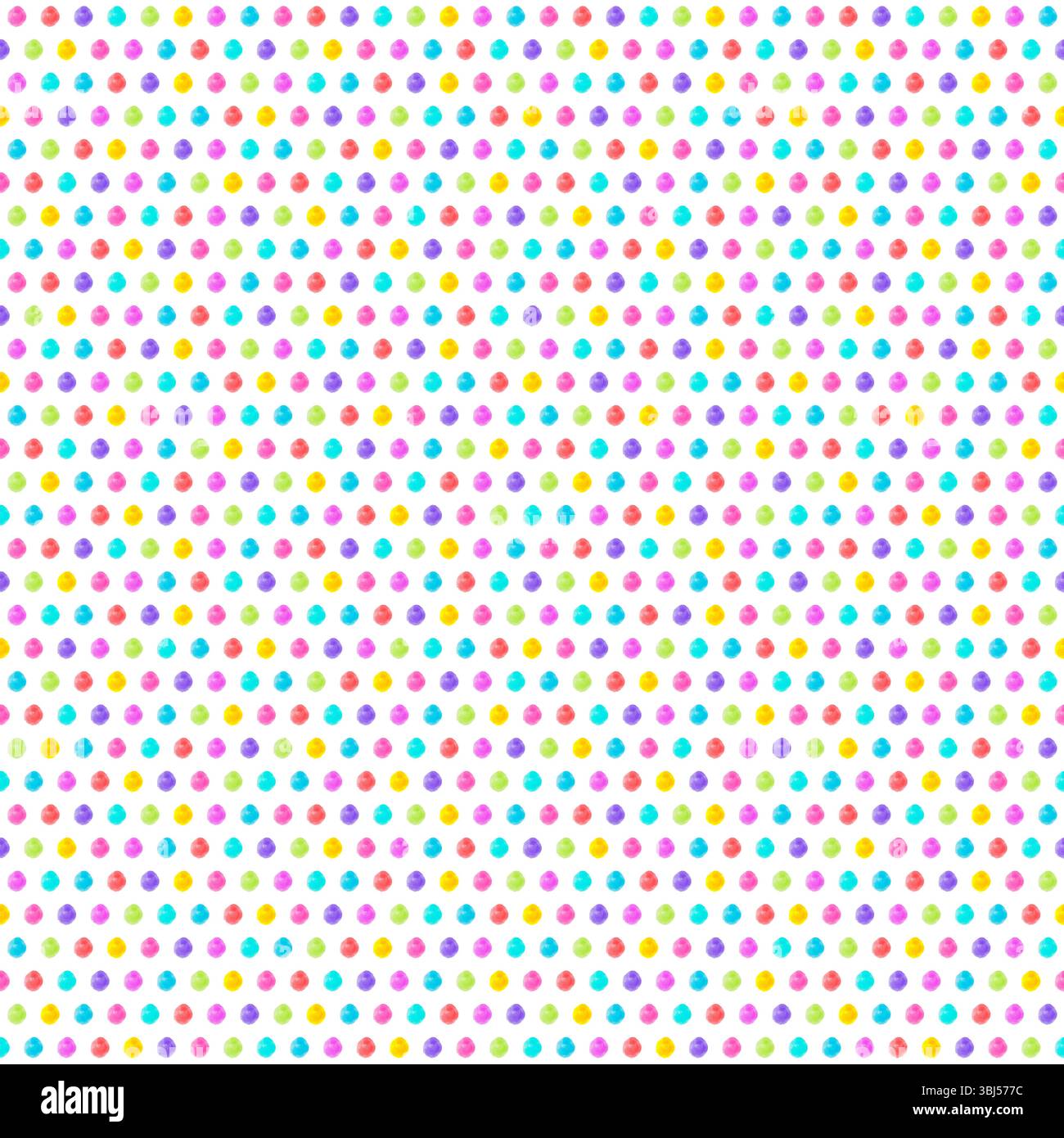 abstract holiday gift wrapping seamless pattern: tiny multicolor paint dots against white background Stock Photo