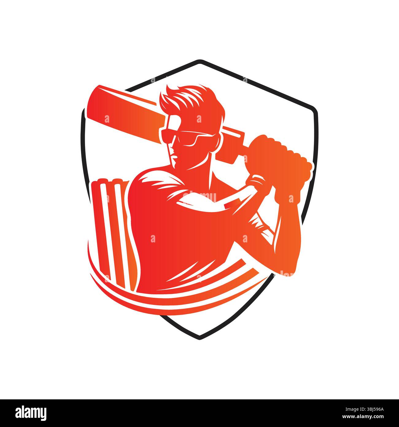 Man Playing Cricketing Stylish Shot Vector Illustration Stock Vector