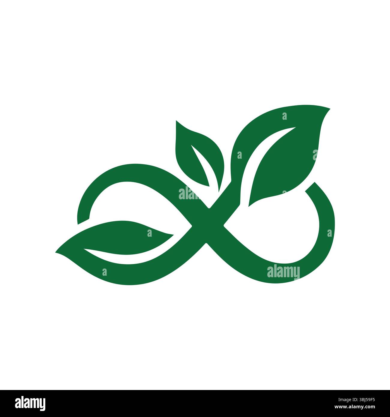 Green Leaf Infinity Symbol for Eco-Friendly Design Stock Vector
