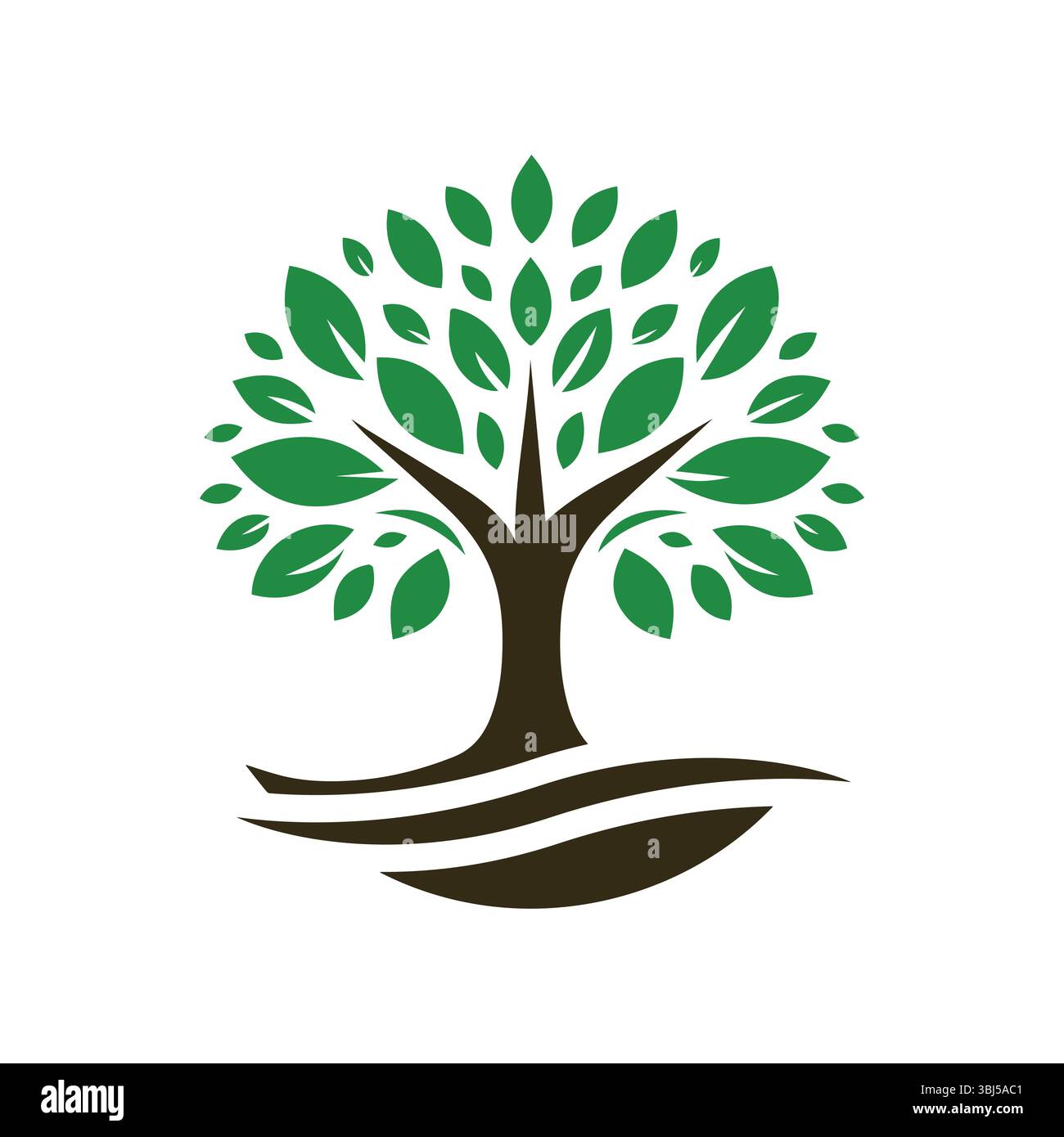 Tree Logo Design Vector Illustration Stock Vector