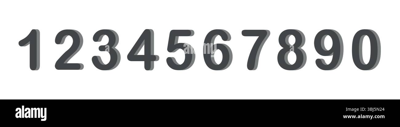 Set of colorful numbers. Vector illustration. Template elements for ...