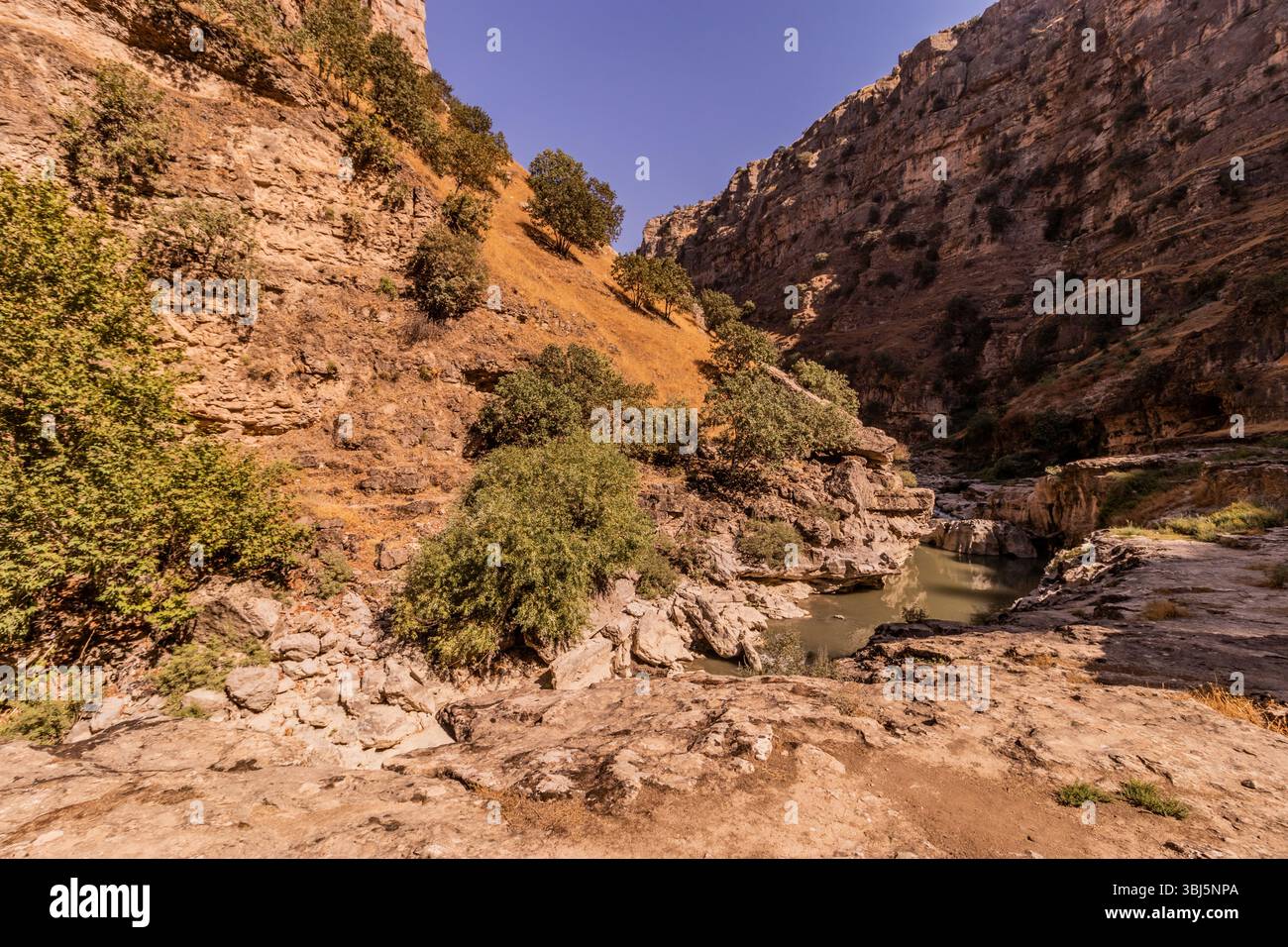 Rawandus Rever Deep Rawandiz (also Rawanduz) river canyon in Kurdistan Region of Iraq ...