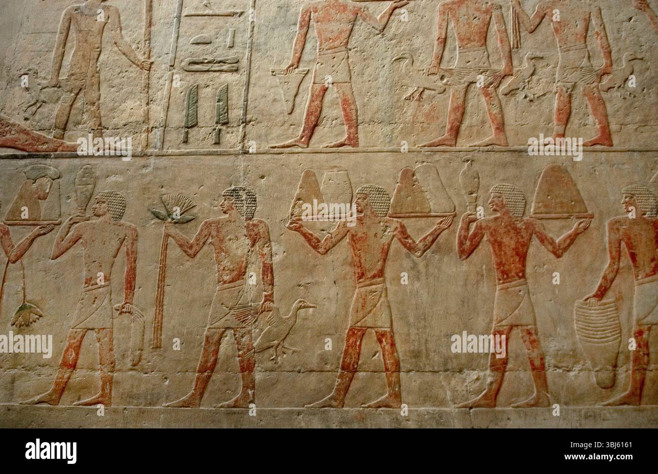 Mastaba Example Relief showing offering bearers, Mastaba of Ti, Egypt, 5th Dynasty, Old ...