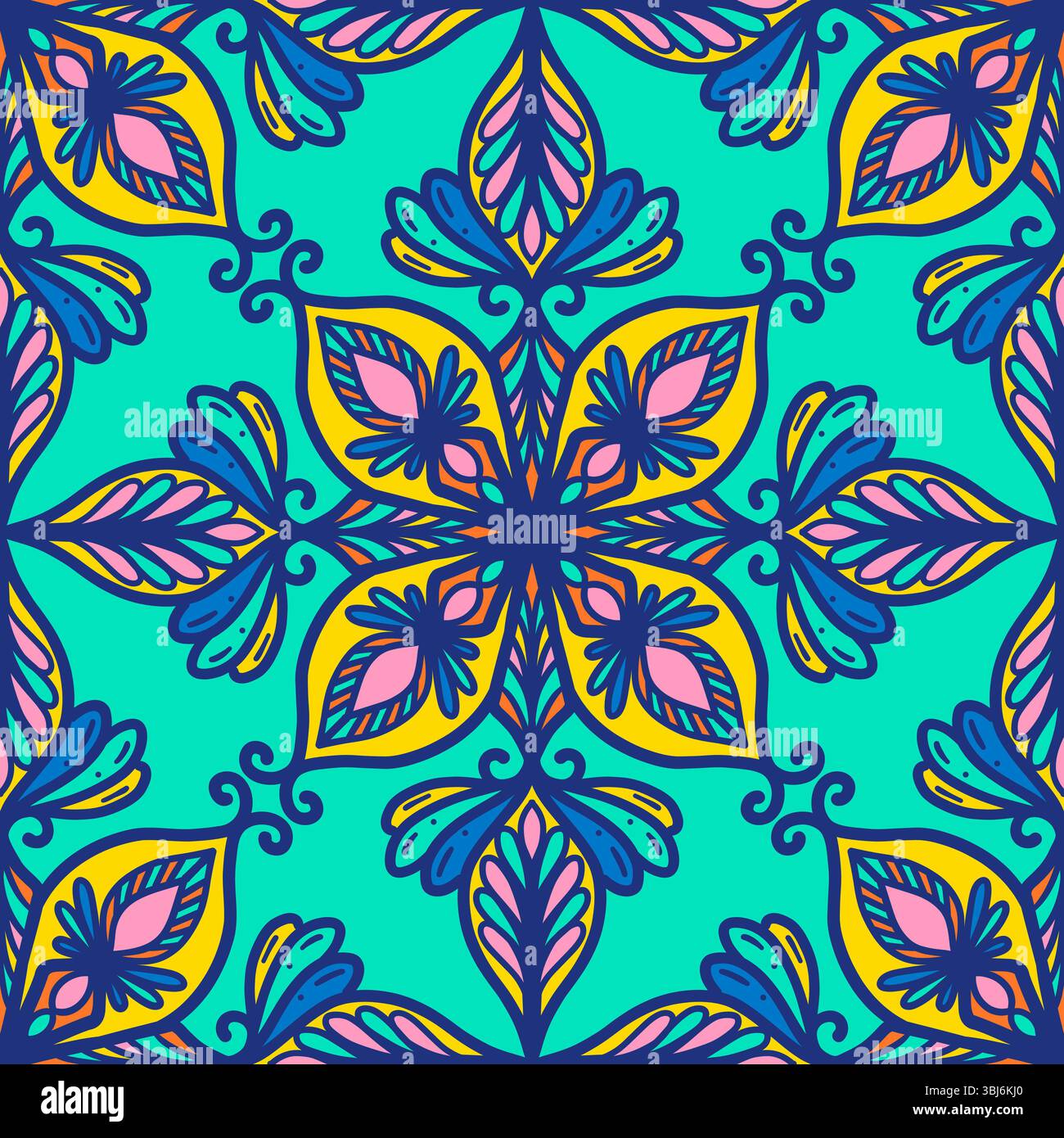 colorful line scribble repeats pattern seamless background Stock Vector