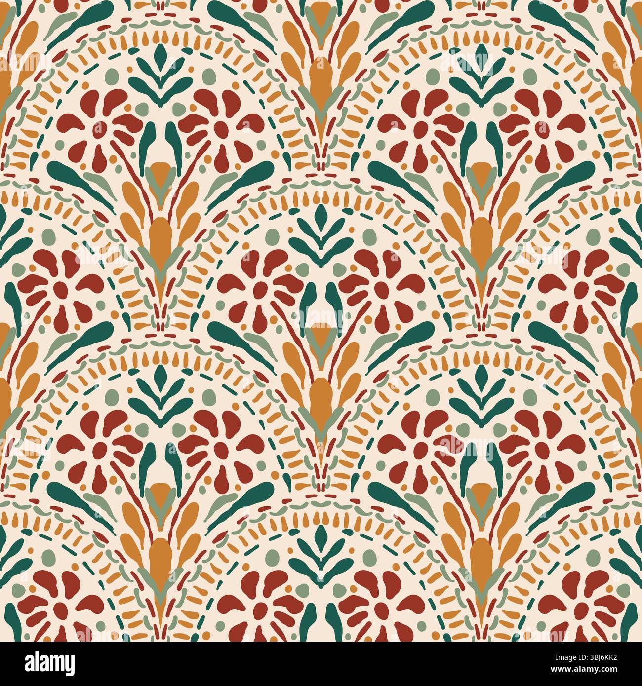 colorful line scribble repeats pattern seamless background Stock Vector