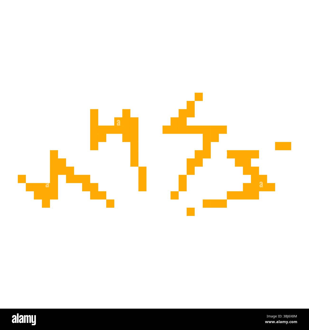 Mosaic pixel art of exclamation mark in retro style with vibrant colors ...