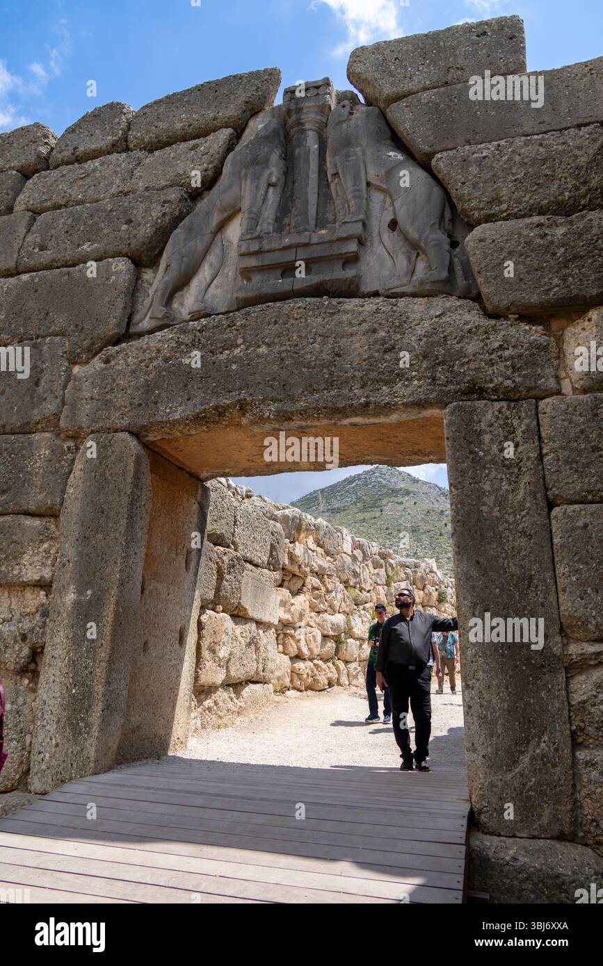 The city of legendary Mycenae. The Lion Gate. Built in 1250 BC, it is ...