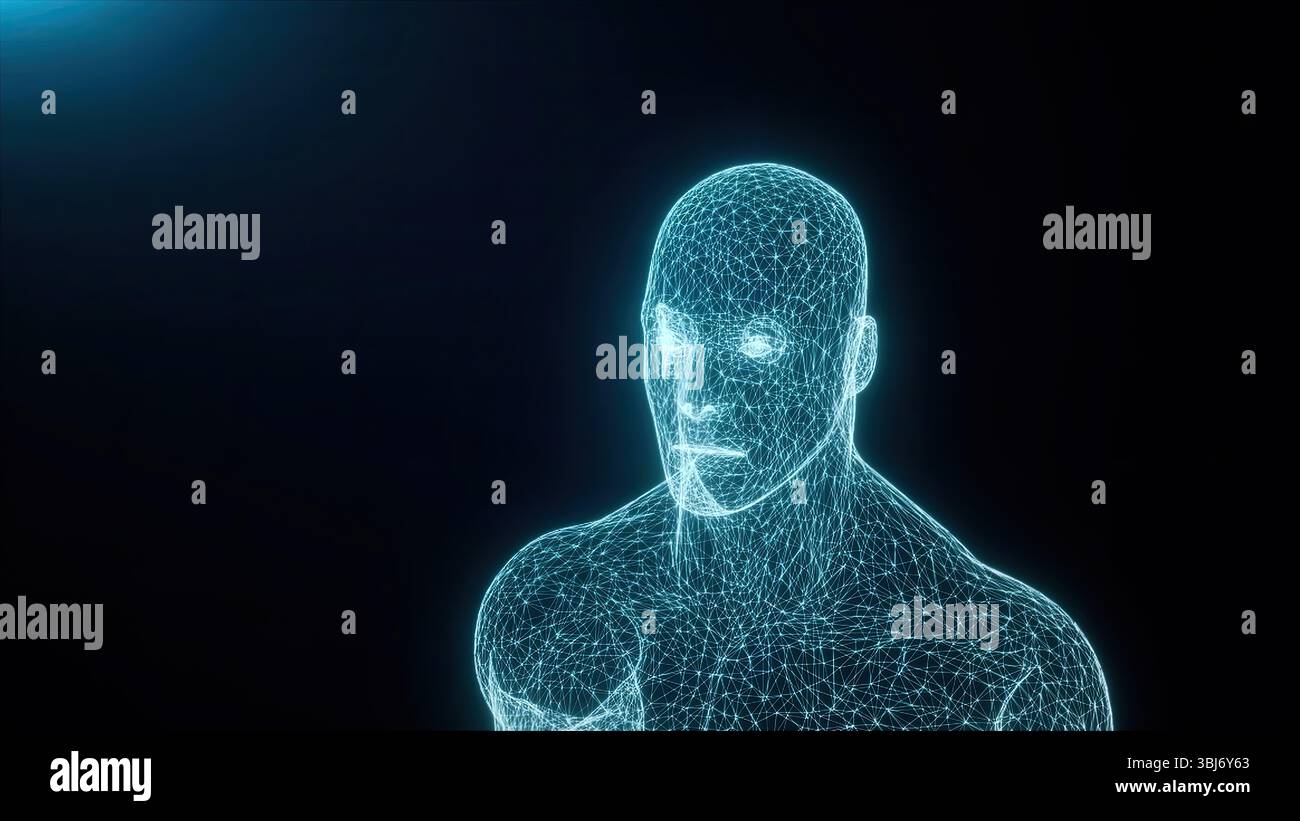 The Human Body Is Modeled of lines. Computer generated 3d render Stock ...