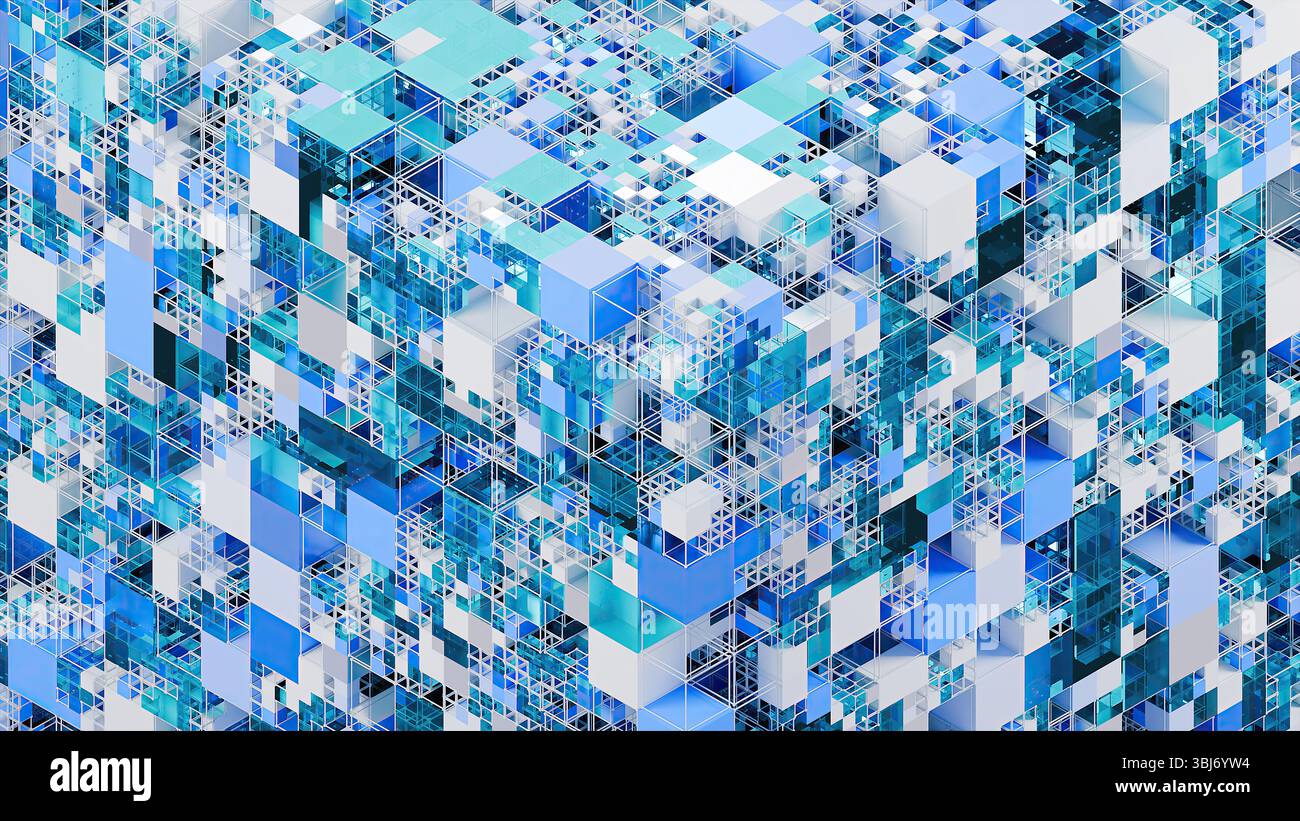 3d render digital cube. Computer generated Stock Photo - Alamy