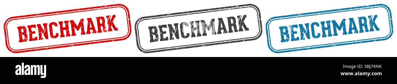 benchmark stamp. benchmark  stamp set on white background Stock Vector