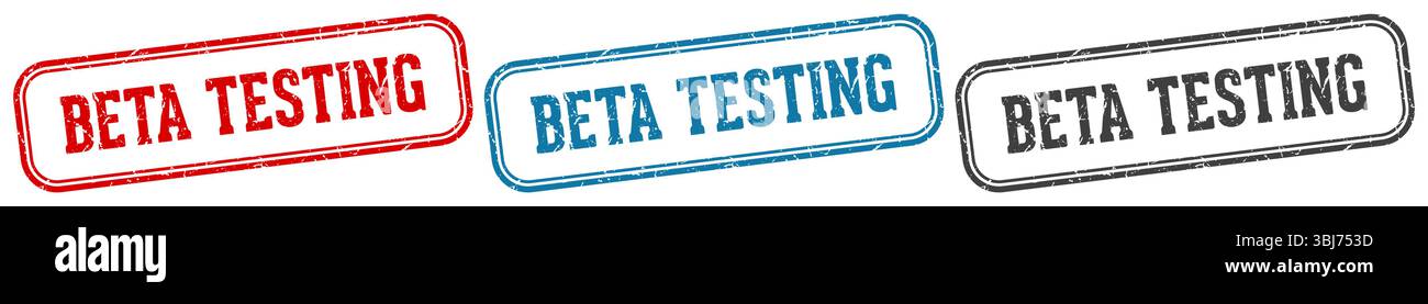 beta testing stamp. beta testing  stamp set on white background Stock Vector