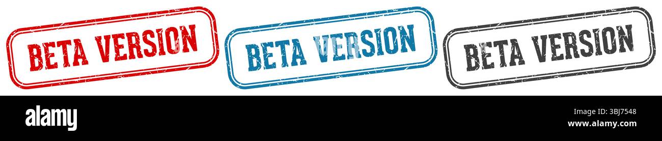 beta version stamp. beta version  stamp set on white background Stock Vector