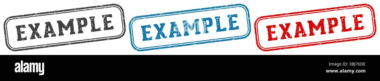 example stamp. example  stamp set on white background Stock Vector