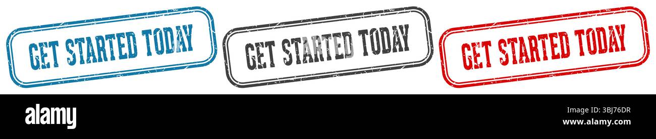 get started today stamp. get started today  stamp set on white background Stock Vector