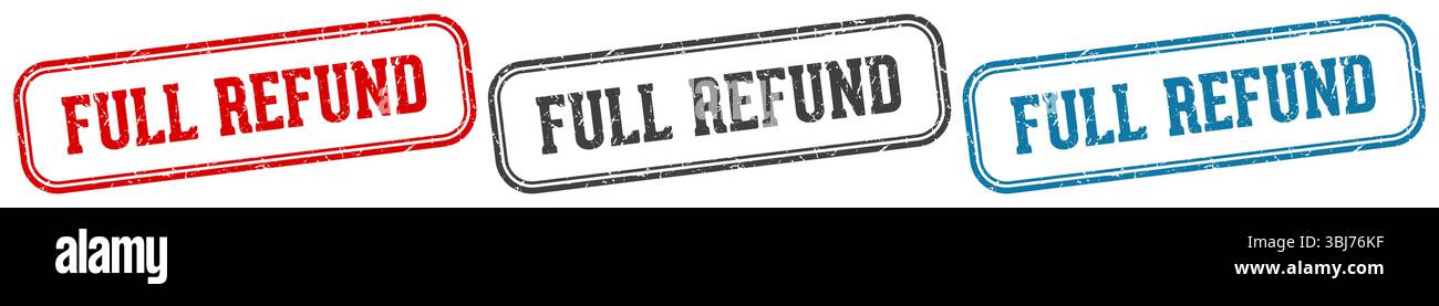 full refund stamp. full refund  stamp set on white background Stock Vector