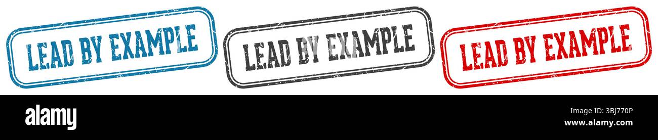 lead by example stamp. lead by example  stamp set on white background Stock Vector