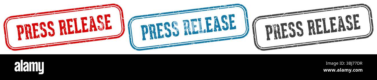 press release stamp. press release  stamp set on white background Stock Vector